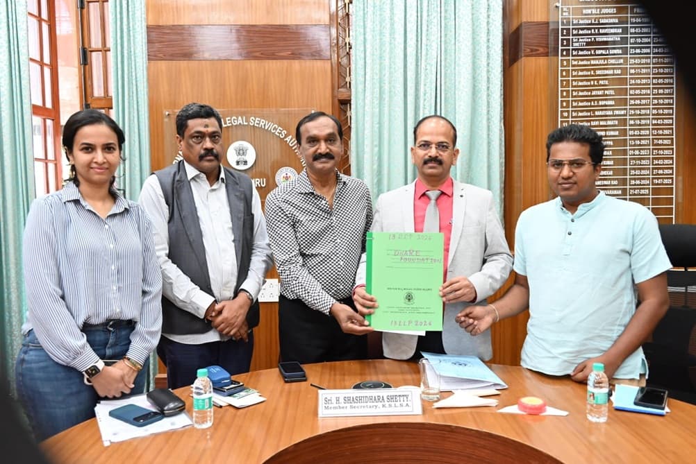 Dhare Foundation team with Karnataka State Legal Services Authority officials.